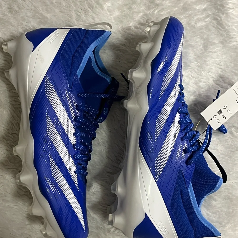 adidas Men's adizero Impact Speed Juice Royal Blue And White Football Cleats 14